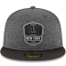 Men's New York Giants New Era Heather Gray/Heather Black 2018 NFL Sideline Road Black 59FIFTY Fitted Hat 3058441